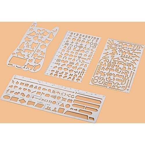 Mental Hollow Pattern Drawing Painting Stencil Diary Notebook Scrapbooking Hand Account Embossing Coloring Decoration Template