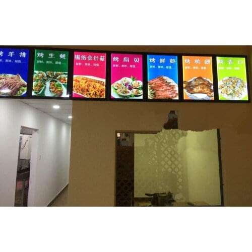 Ultra Thin Wall Mount A3 Black Frame Restaurant Back-lit Menu Boards LED Illuminated Signage for Restaurant Menu Poster
