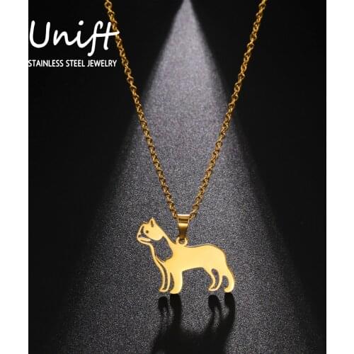 Unift Lovely Pet Necklace for Women Stainless Steel Proud Spotted Dog Cat Charms Cute Animal Choker Fashion Party Jewelry Gifts