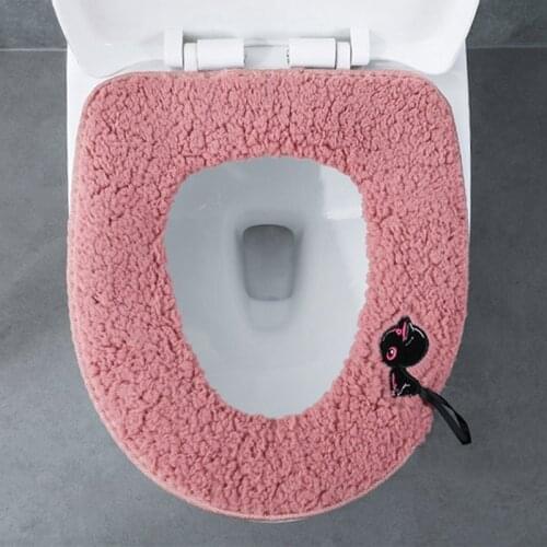 Universal plush Toilet Cushion Toilet Seat Cover Bathroom Winter Thicken Waterproof Closestool Mat Toilet Lid Cover Accessories