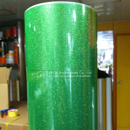 Premium High glossy Green Diamond pearl glitter wrapping vinyl film Glossy Green diamond glitter car sticker
