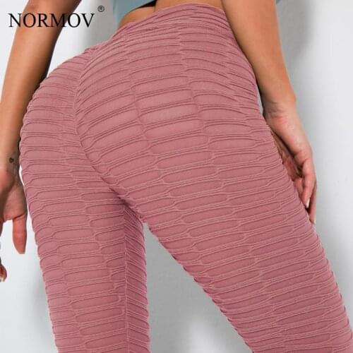 NORMOV Women Push Up Leggings Polyester Running High Waist Slim Pants Elasticity Quick Dry Fitness Outer Wear Leggings Women