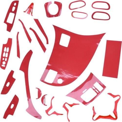 1 Set Carbon Fiber Style Red 5D Car Interior Trim Cover Decals PVC Fit for Honda Civic 2006 2007 2008 2009 2010 2011 LHD Only