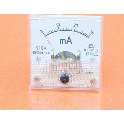 1PCS Analog Ammeter Accuracy Class 1.5 Square Analog Panel Meter Connector 45 x 45 x 35mm