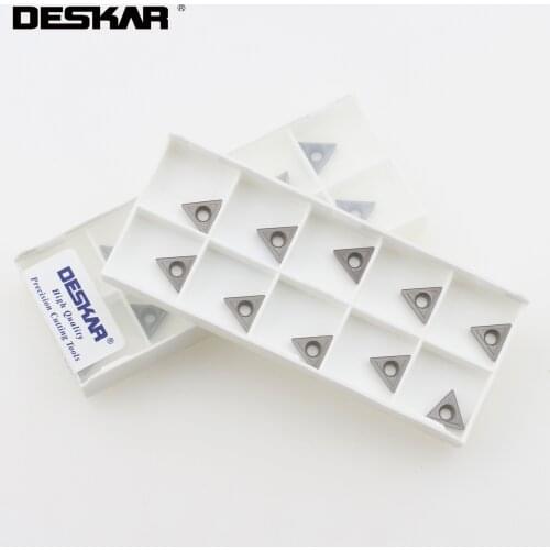 10PCS DESKAR TCMT110204-FG TCMT110204-MT LF90 Cermet Blades CNC Lathe Cutting Cutter Turning Tool Parts Original