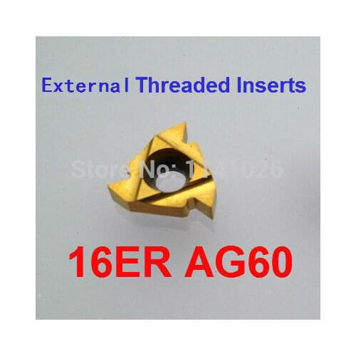 16ER AG60 Carbide Threading Inserts 60 degree External Threading Insert Indexable Lathe Inserts for Threaded Lathe Holder