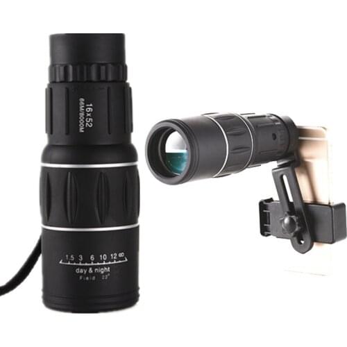 16x52 single-tube high-powered high-definition night vision low-light telescope mobile phone camera outdoor sight glasses