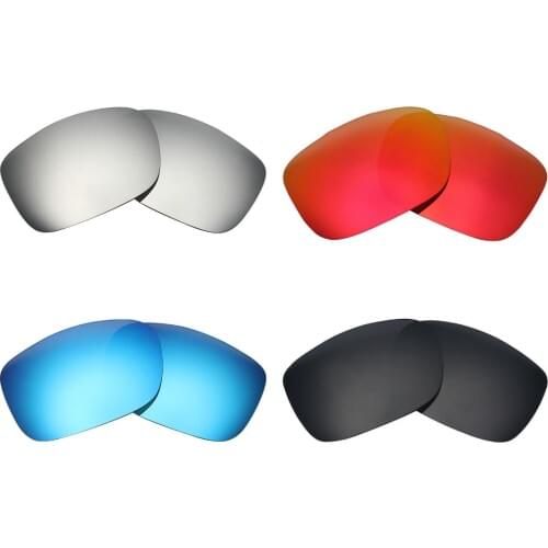 4 Pairs Mryok POLARIZED Replacement Lenses for Oakley TwoFace Sunglasses Stealth Black & Ice Blue & Fire Red & Silver Titanium