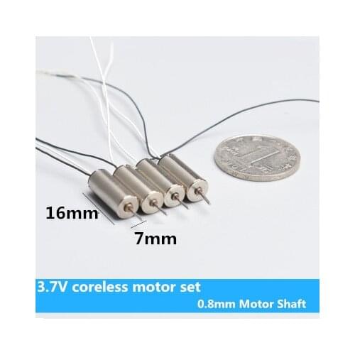 4pcs as showing Diameter 7mm Length 16mm 716 coreless Motor 0.8mm Shaft R/C Toys Drone Quadcopter Rc Spare Parts Accessories