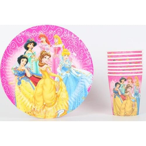 40pcs/lot for 20 people Princess Party paper cake Disposable tableware Decor Baby Birthday Party supplie baby Girl Party Supplie