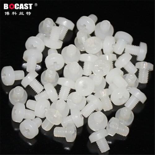 50Pcs M2 M2.5 M3 M4 M5 White Nylon Plastis Round Phillips Pan Head Cross Screws Slotted Machine Screws