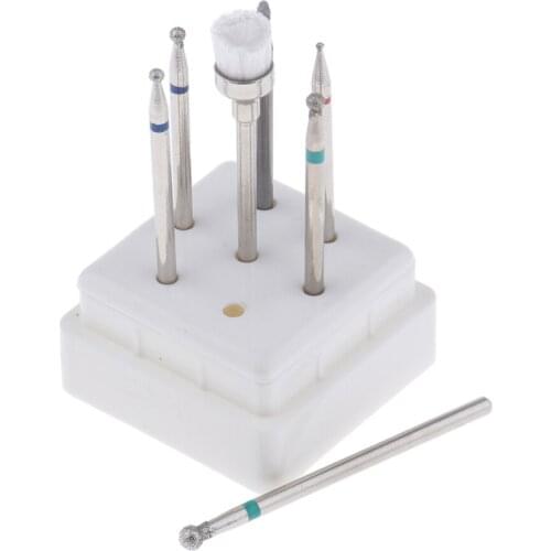 Carbide Rotary Burrs Cleaning Brush Nail Files Drill Bit Polishing Head 7Pcs