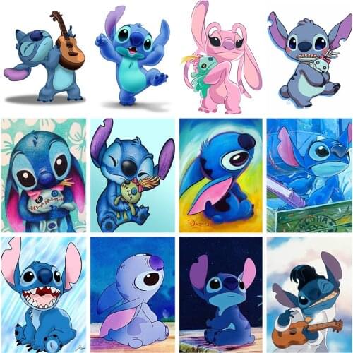 Disney Diamond Painting Cross Stitch Cartoon Lilo Stitch Nani Round DIY 5D Diamond Embroidery Picture Rhinestone Art Gift