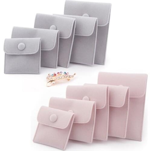 Velvet Snap Button Gift Bag Velvet Bag Jewelry Ring Necklace Jewelry Bag Coin Purse Display Packing Bags 7CMx7CM