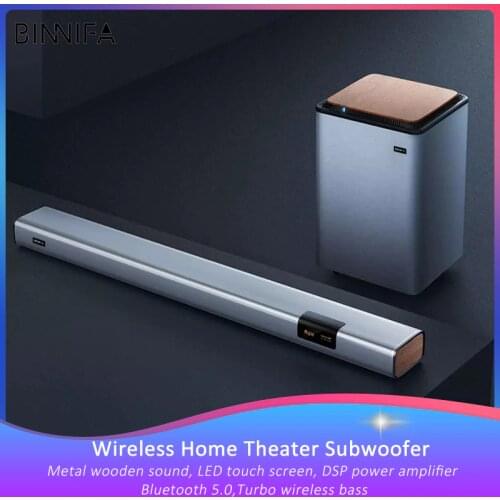 BINNIFA Home Theater 5.8G Wireless Subwoofer Speakers Live-2S HIFI DSP Audio Bluetooth 5.0 Turbo Bass Virtual 5.1 Surround Sound