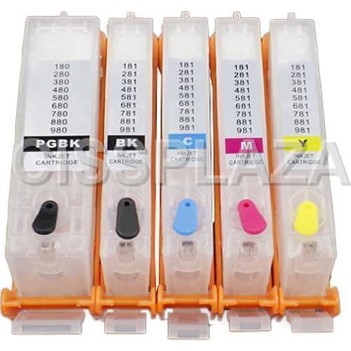 CISSPLAZA 5colors PGI580 CLI581 Refill Ink Cartridge compatible For CANON PIXMA TS6150 TR7550 TR8550 TS705 TS6250 TS6151 TS6350