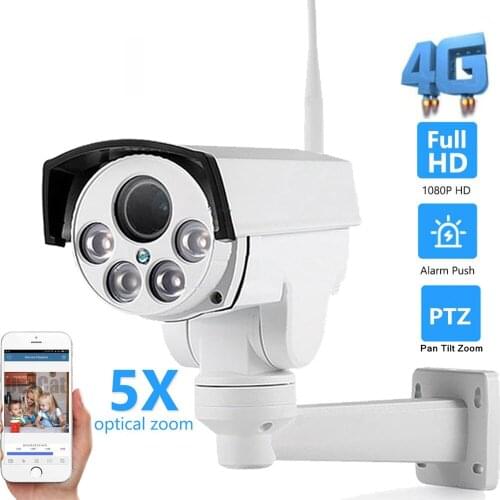 3G 4G Sim Card Bullet PTZ IP Camera 2.7-13.5mm 5X 4.9-47mm 10x Optical Zoom 2MP 5MP Wireless Hotspot MiFi AP Motion CCTV Camera