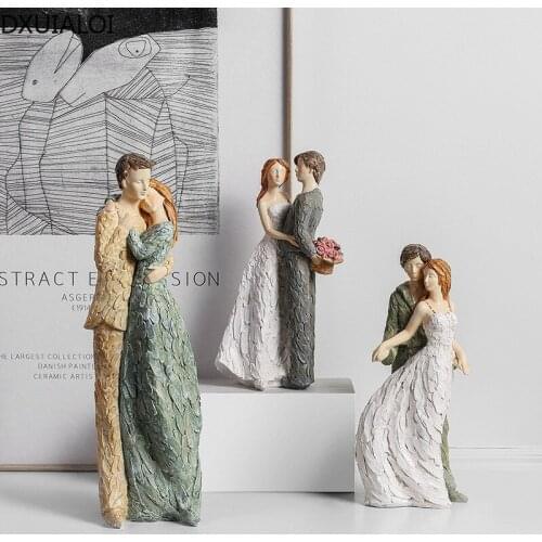 European Modern Wedding Decoration Character Sculpture Resin Crafts Wedding Room Romantic Arrangement Gift Home Decoration