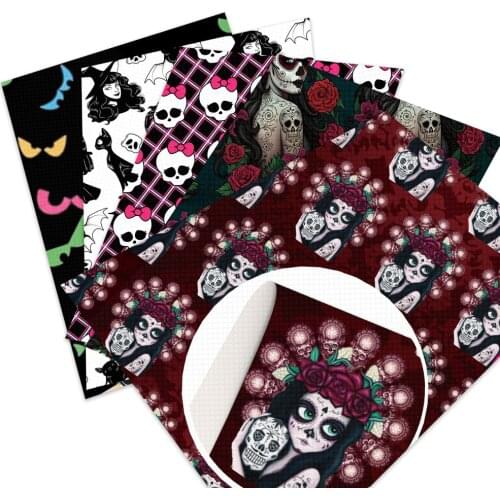 20*33cm Halloween Ghost Bat Series Faux Synthetic Leather For Bows Earring Gift Decor Crafts DIY Handmade Material,1Yc18763