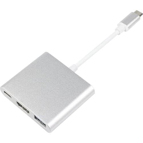 USB-C To HDMI-compatible3 in 1 Cable Converter For Apple Macbook USB 3.1 Thunderbolt C Switch To HDMI 4K Hub Adapter Cable 1080P