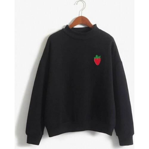 Kawaii Strawberry Logo Pink Man Womens Hoodies Sweatshirts Stitch Pullover Oversize Harajuku Hooded Loose Ulzzang Couple Shirt