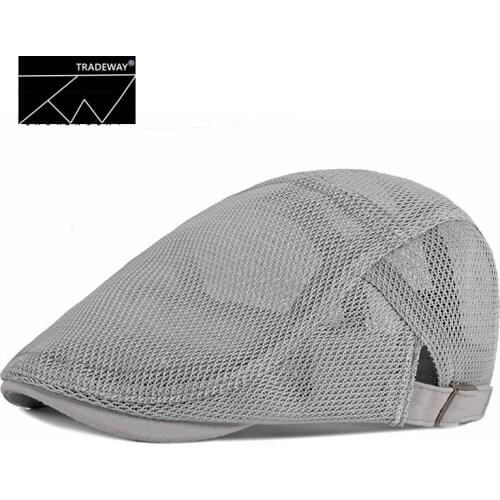 Grey 2021 Tennis Cap Casual Beret Hat Flat Cap Gatsby Hat Adjustable Breathable Boina Mesh Fashion Caps new For Adult and Kids