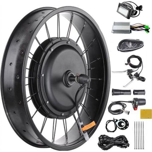 Electric Bike Conversion Kit Rear Motor & Rim Kit 48V 1500W E-Bike Motor Kit Brushless Controller PAS Sensor Bike Brake Shifter