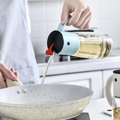 Creative Glass Oil Pot Canister Set Oil Bottle Kitchen Accessories Storage Box Organization Glass Bottles Soy Sauce Bottle Jars