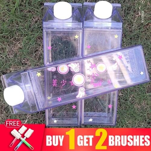 Hot 500ml 1000ml Bottles Summer Sports Cycling Camping Plastic Lemon Juice Milk Kids My Clear Water Bottle Bpa Free Portable Cup