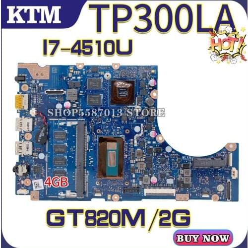 For ASUS TP300LA/TP300LD/TP300LJ/TP300L/Q302L/Q302LA laptop motherboard mainboard test OK I7-4510U/CPU 4GB/RAM GT820M/2G