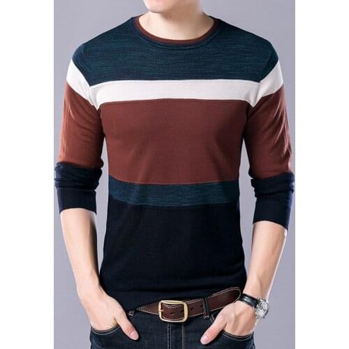 Mens t-shirt t-shirt mens Korean fashion long sleeve autumn thin sweater man clothes sweater