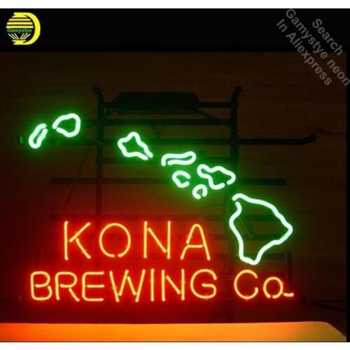 Neon Sign for Kona Brewing AArt Neon Bulb sign handcraft Real Glass tubes Decorate windows Flashlight sign Garage Beer Bar pub