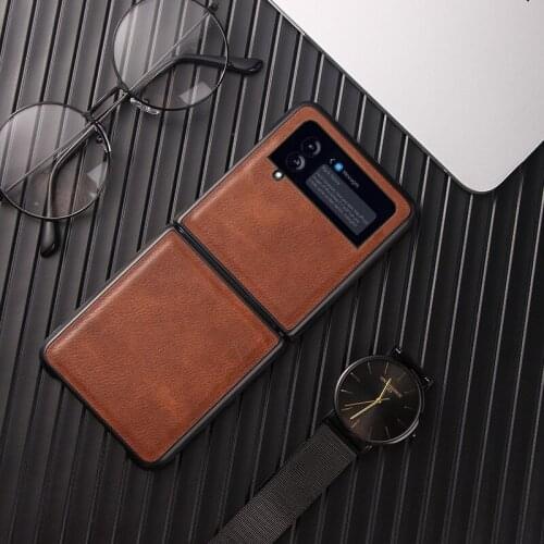 2021 New Genuine Leather Case For Samsung Galaxy Z Flip 3 Case