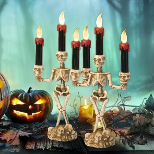2021 New Halloween Candelabra Led Candles Flickering Light For Halloween Window Decor Декор Комнаты Home Decoration Accessories