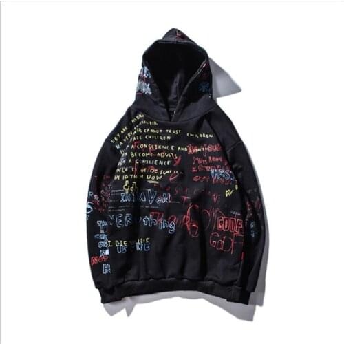 New Arrival 2020 Autumn Hip Hop Graffiti Hoodies Mens Casual Pullover Sweats Hoodie Male Fashion Skateboards Sweatshirts