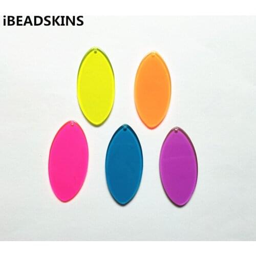 New arrival! 44x22mm 100pcs acrylic Neon effect oval-shape charms for stud earrings/earrings accessories/Earring parts DIY