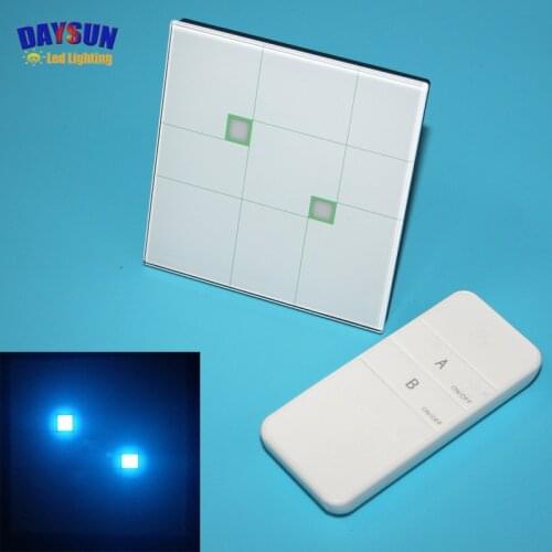 New Smart Home Touch Switch 2 Gang 2 Way Luxury White Crystal Glass Touch Screen Wall Switch 86*86mm High-end Hotel Light Switch