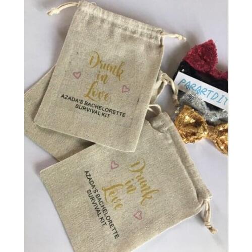 Personalize drunk in love wedding Bridesmaid Bachelorette Hangover Survival Kits party Candy pouches Perfect Blend favor bags