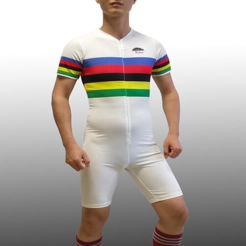 Rainbow Man Track & Field Fast Running One Piece Suit Professional Athlete Tight Speed Suit Outfit Customizable
