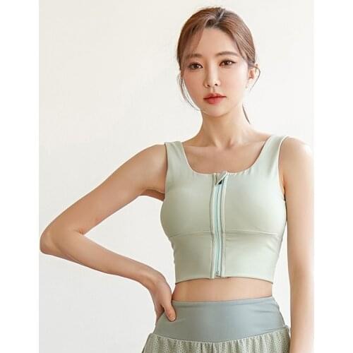 Plus Size M-4XL Sports Bras With Zipper Shockproof Push Up Bras Beauty Back Women Crop Top High Stretchy Nylon Brassiers Vests