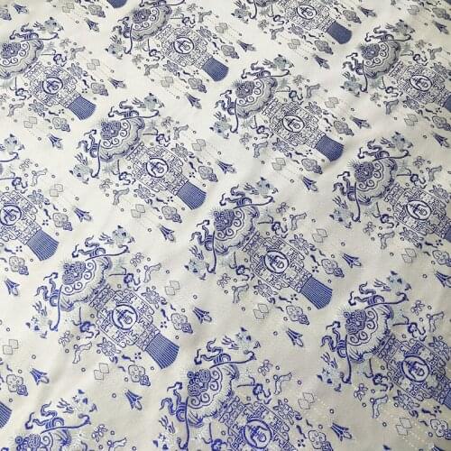 Mulberry Silk Brocade Jacquard Fabric Cloth Texture Cheongsam Chinese-style Clothing Tibetan Robe Double Lanterns