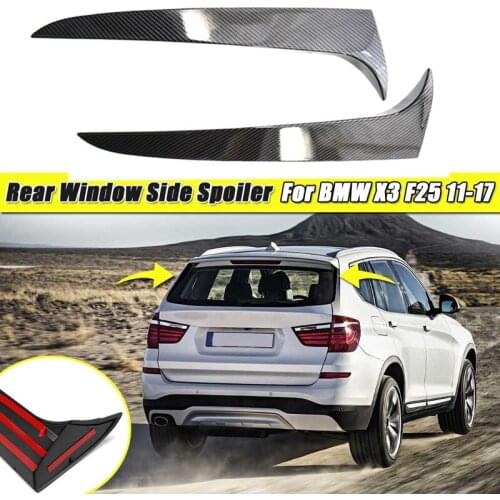 Carbon Fiber Style Rear Window Side Spoiler Canard Canards Splitter for -BMW X3 F25 2011-2017