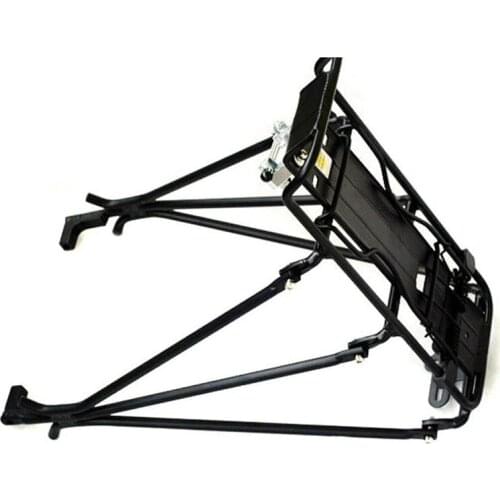 Cycling MTB Aluminum Alloy Bicycle Carrier Rear Luggage Rack Shelf Bracket for Disc Brake/V-brake Bike Black