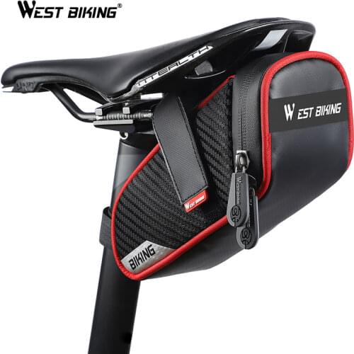 WEST BIKING Waterproof Storage Saddle Bag Tools Pannier Reflective Tail Rear Pouch Seatpost Bag MTB Road Bicycle Accessories