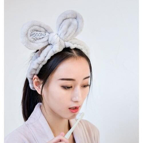 Girl Plush Rabbit Ear Hair Band Wash Lady Headband Bathroom Bathing Bear Ears Headdress Girl Hair Accessories for Women