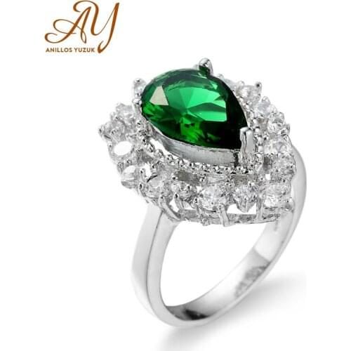 Anillos Yuzuk New Design Luxury 925 Sterling Sliver Engagement Wedding Rings For Women Luxury Water Drop CZ Anillo Mujer Gift