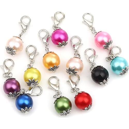 1 Set Round Pearl Knitting Crochet Locking Stitch Markers Zinc Alloy Antique Mixed Color Lock Knit Needlework Accessories