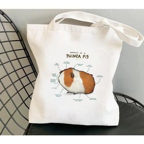 2021 Shopper Anatomy of a Guinea Pig Printed Tote Bag women Harajuku shopper handbag girl Shoulder shopping bag Lady Canvas Bag