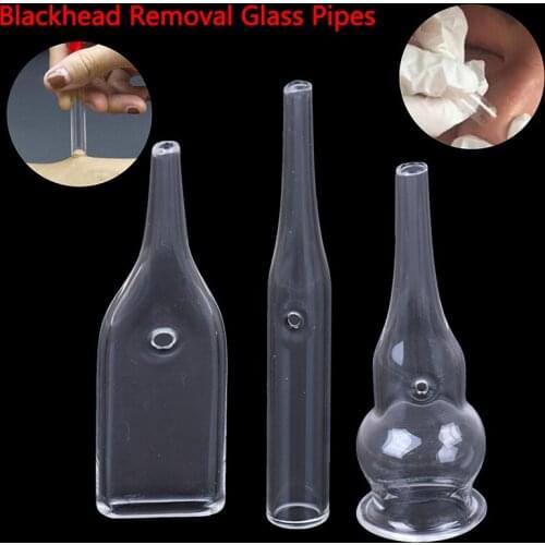 3Style Glass Pipes for Blackhead Removal Face Pore Cleanser Beauty Machine Vacuum Facial Care Accessories