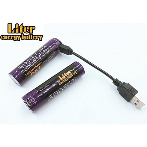 4PCS Liter energy battery USB 5000ML Li-ion Rechargebale battery USB 18650 3500mAh 3.7V Li-ion battery + USB wire